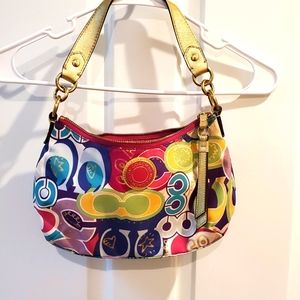 2011 coach shoulder purse metallic gold edition